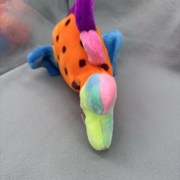 Vtg TY Beanie Buddies Lips Fish 1999 Multicolor Tie Dye Plush Stuffed Animal 13" - Picture 6 of 16